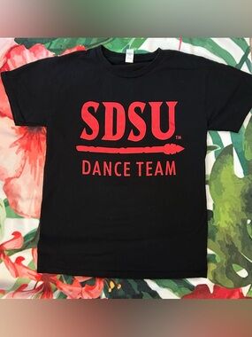 Hanes Black SDSU Dance Team T-Shirt with Red Print